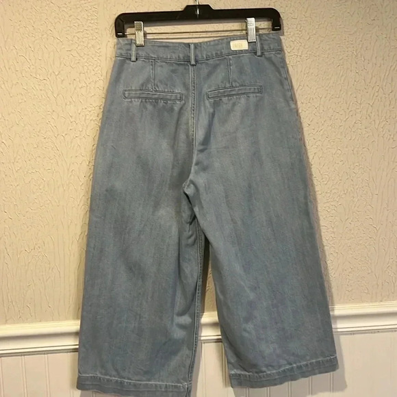 Paige Clarice Pleated Wide Leg Denim Culottes size 2 or 26 - Picture 9 of 14